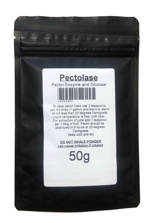 Pectolase 50g -  Supplied in Resealable Pouch - Wine Making Juice Extraction & Helps Avoid Pectin Haze