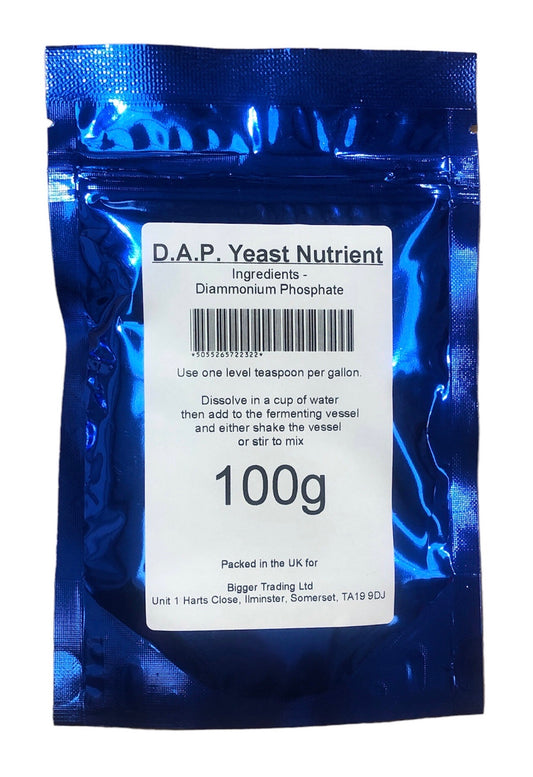 Yeast Nutrient Diammonium Phosphate (D.A.P.) 100g - Supplied in Resealable Pouch - For Rapid & Complete Fermentation